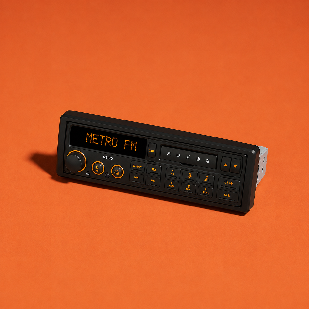 KLANK single-DIN radio, studio shot