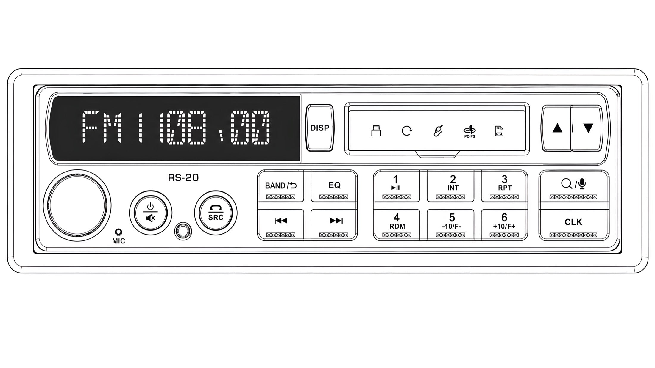 Technical drawing of the KLANK faceplate